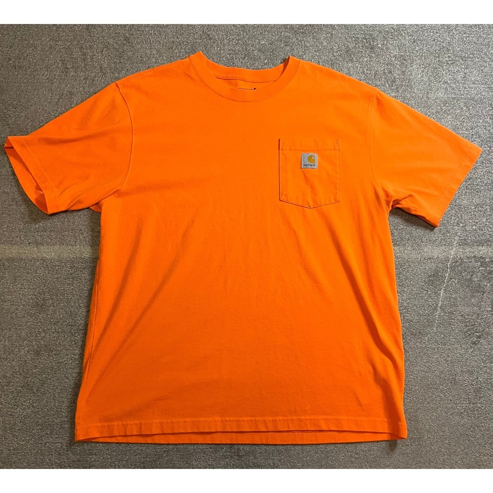 Carhartt Mens Loose Fit Pocket T-Shirt Safety Orange Large K87 Workwear Tee